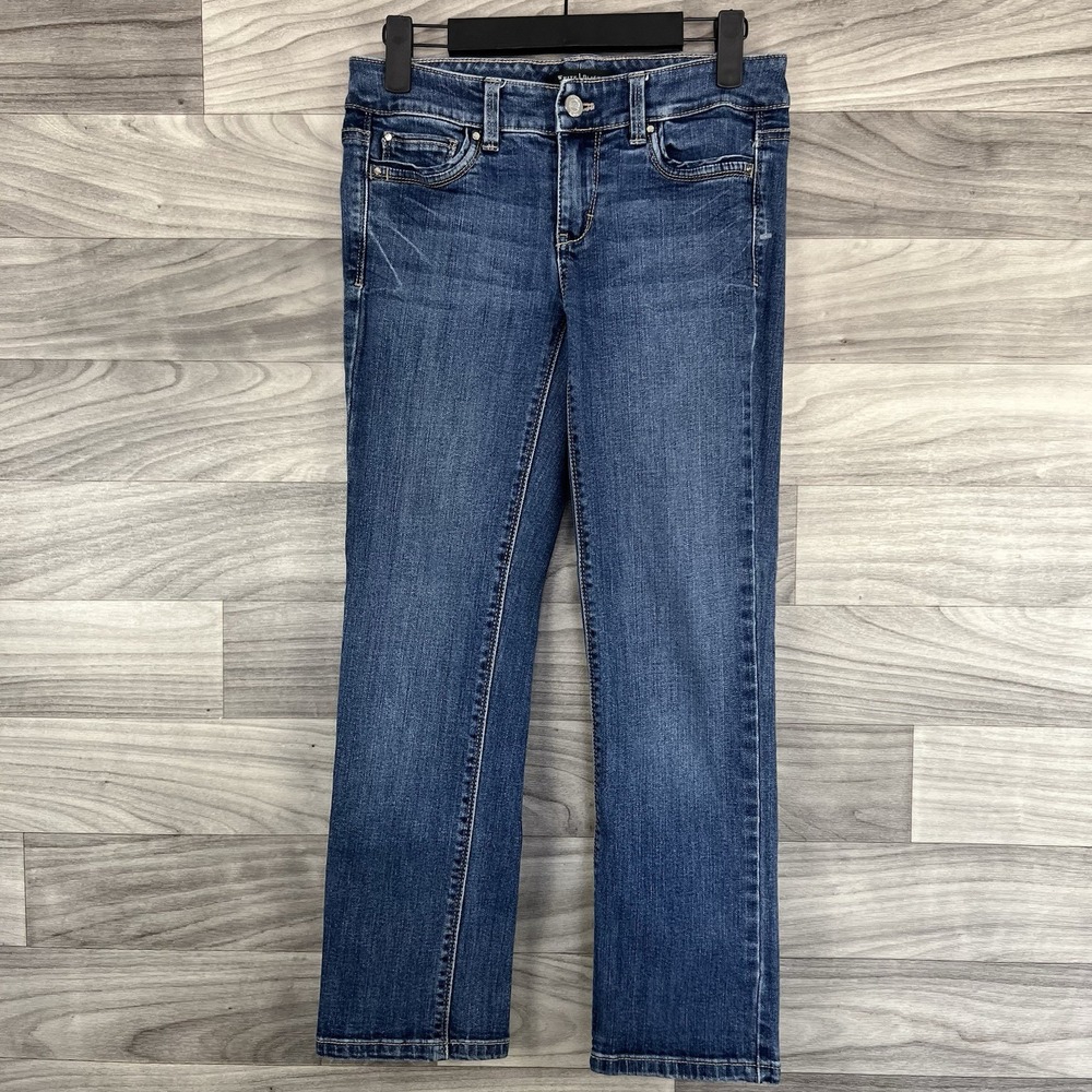 White House Black Market Jeans Blanc Womens 00 Blue Crop Leg Low Rise Classic